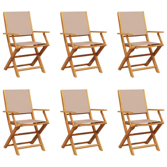 Vidaxl Folding Garden Chairs in Fabric and Solid Wood