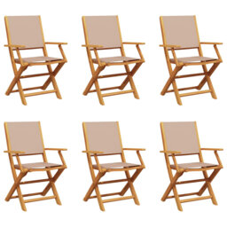 Vidaxl Folding Garden Chairs in Fabric and Solid Wood