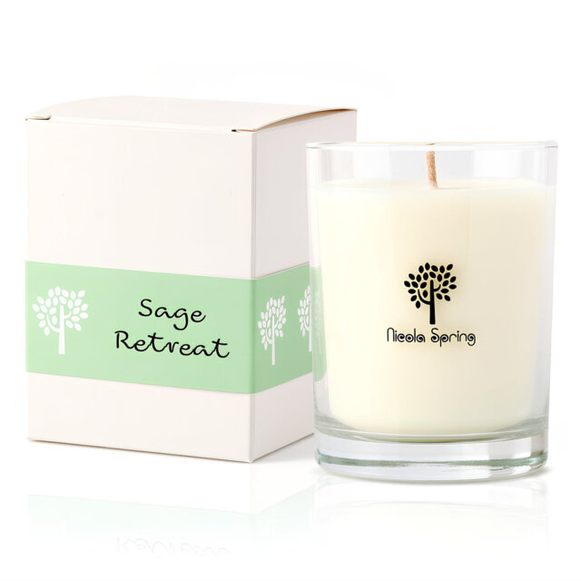 Nicola Spring 160g Sage Retreat Soy Wax Candle - Herbal Spa Glass Jar