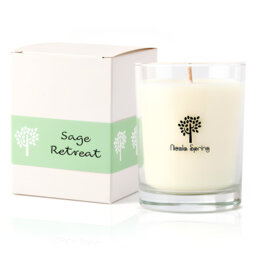 Nicola Spring 160g Sage Retreat Soy Wax Candle - Herbal Spa Glass Jar