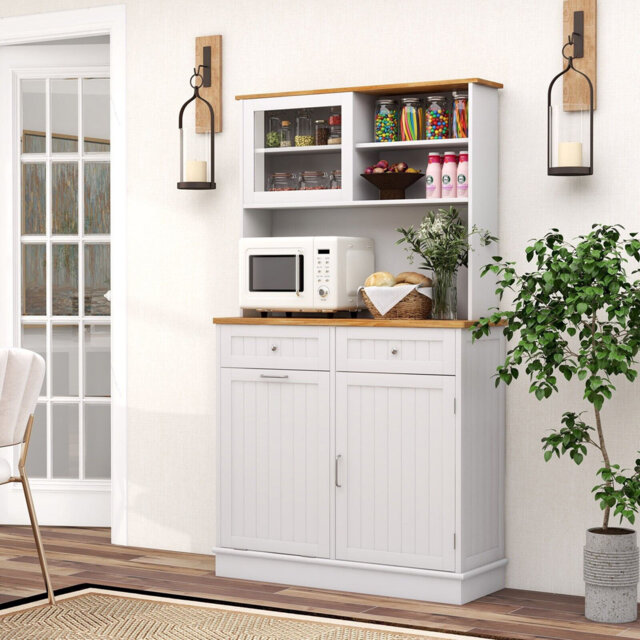 172 cm H Glass Standard Pantry / Tall Cabinet
