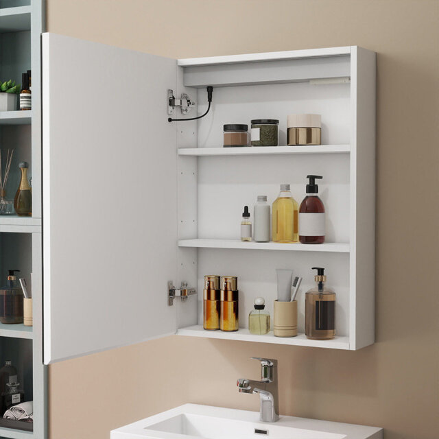 W H Wall Frameless Medicine Cabinet Mirror