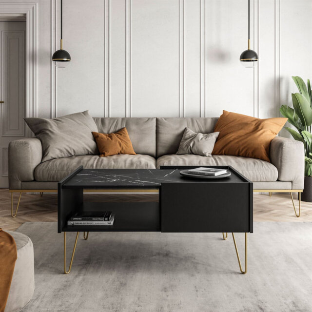 Nicomedes Four Leg Coffee Table with Storage