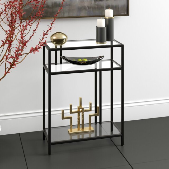 Adamsville 55.9 cm W Glass Top Console Table