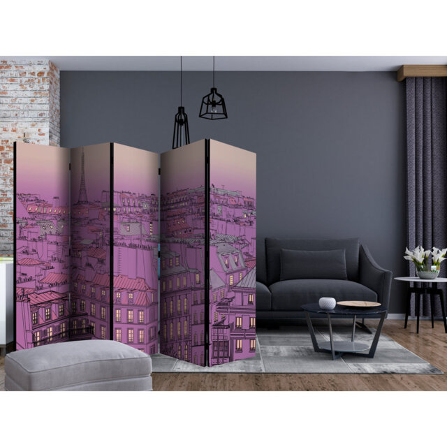 225cm W x 172cm H 5 - Panel One Sided Room Divider Folding Room Divider
