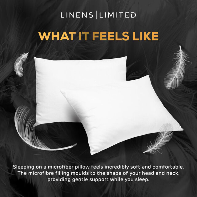 Linens Limited Soft Pillow, Hotel Quality, Luxurious Bounce Back Pillows, Feels Like Down, Firm and Orthopedic Support, Non-Allergenic Microfibre, Mac