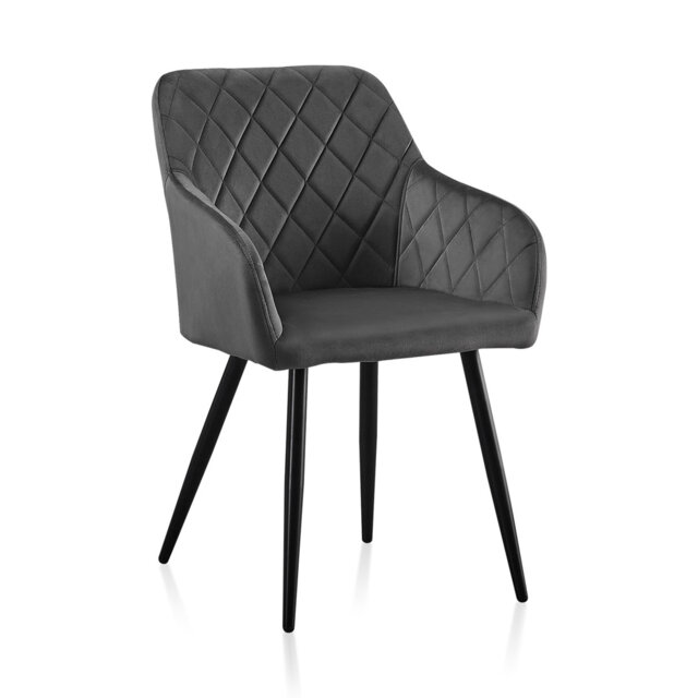 1Er Set Dining Chair,Velvet Upholstered Armchair With Backrest,