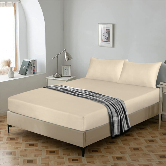 Janoshan Premium Egyptian Cotton Fitted Sheet, Deep Pocket Breathable Hotel Quality Bed Sheet