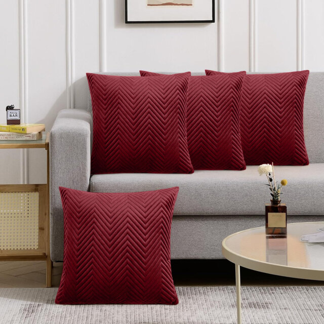 Luxury Embossed Velvet Cushion Cover (Pack Of 4)