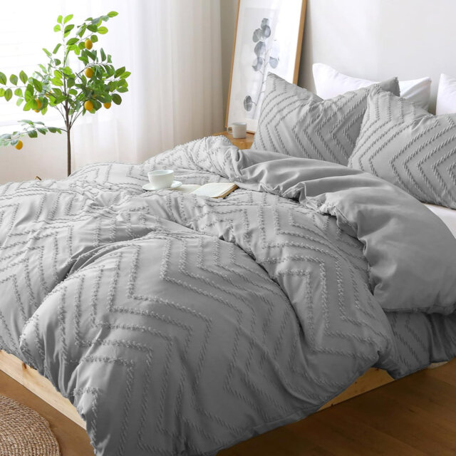Microfiber Chequered Duvet Cover Set