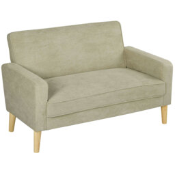 Solid Wood Polyester Loveseat