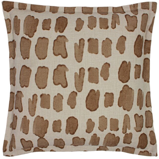 Robi Abstract Brown Square Cushion