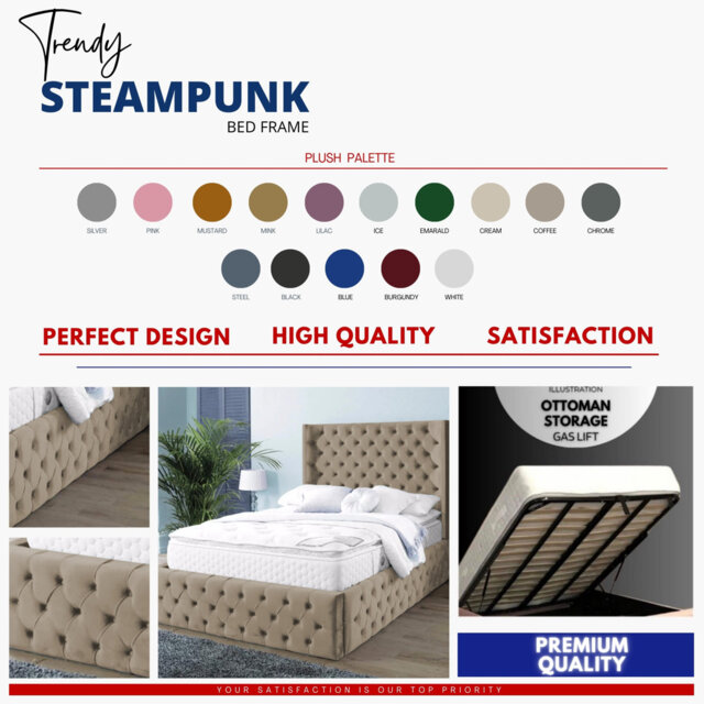 Demars Chesterfield Ottoman Storage Bed - Button-Tufted Velvet Upholstered Bed Frame