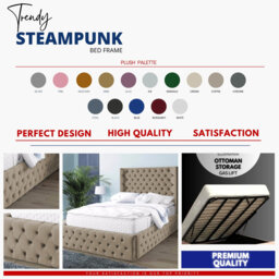 Demars Chesterfield Ottoman Storage Bed - Button-Tufted Velvet Upholstered Bed Frame