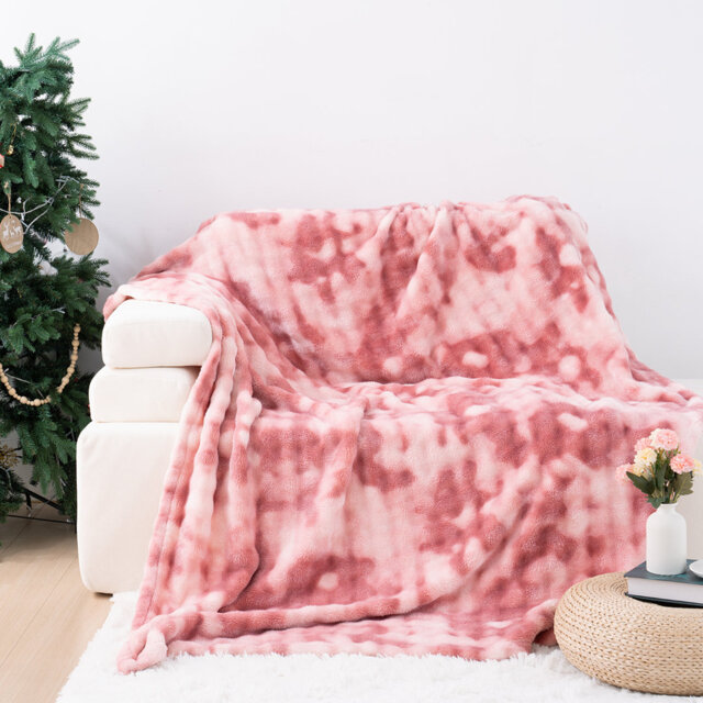Faux Rabbit Fur Blanket Machine Woven Throw Blanket