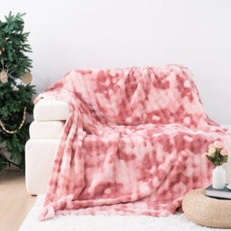 Faux Rabbit Fur Blanket Machine Woven Throw Blanket