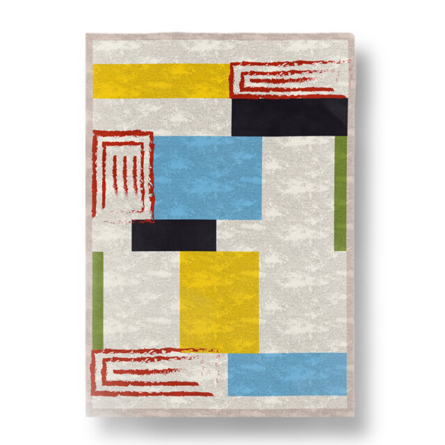 Delaili Flatweave Cotton Yellow/Blue/Black Rug