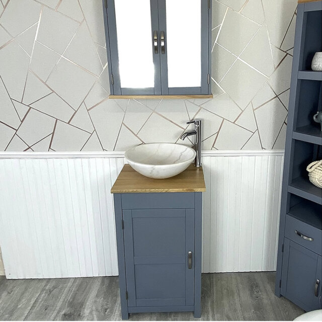 Marrs 485mm Single Bathroom Vanity with Vessel Stone Basin