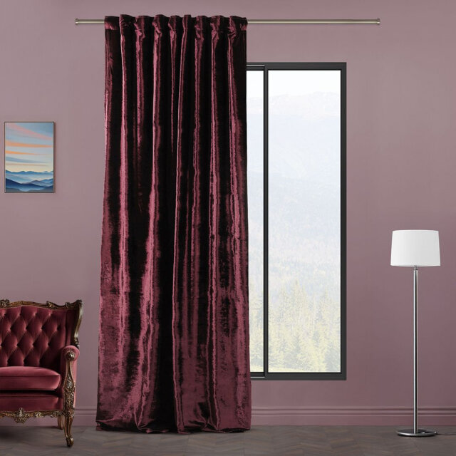 Blackout Thermal with Liner Extra Long & Extra Wide Shiny Velvet Decorative Curtain Panel