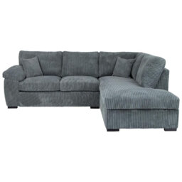 Modern 4-Seater Jumbo Cord L-Shaped Corner Sofa With Pillow Top Arms