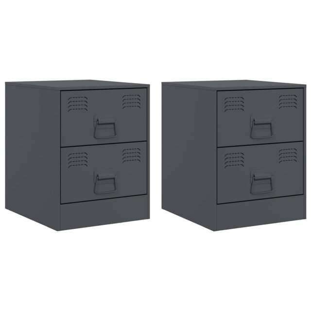 34.5cm W Steel Bedside Table