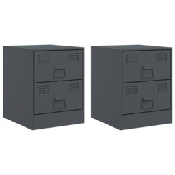 34.5cm W Steel Bedside Table