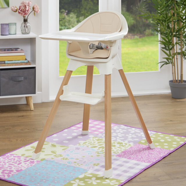 Kids High Chair â White And Beechwood