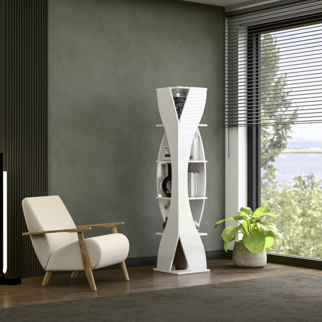 Reva 180cm x H 40cm W Corner Bookcase