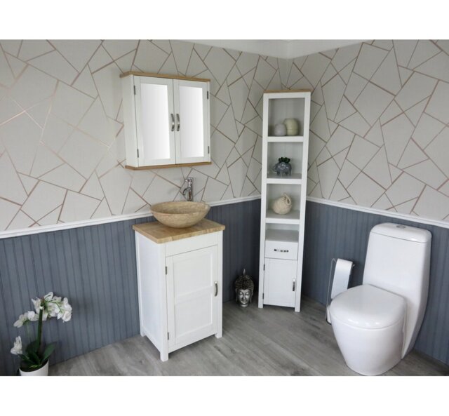Scotti 515mm Single Bathroom Vanity with Vessel Stone Basin
