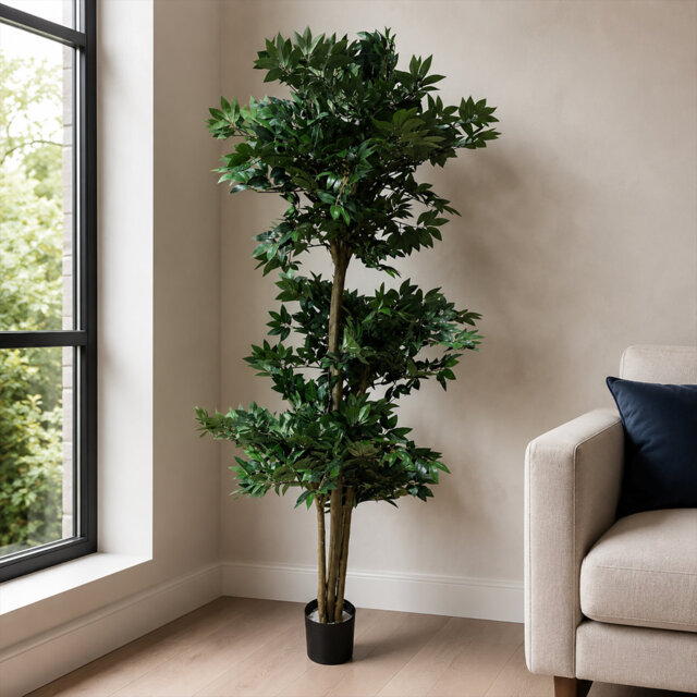 Fire Retardant Artificial Tree 180cm Faux Palm Tree in Pot Liner