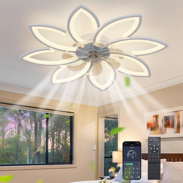 Deira 90cm 7 - Blade Reversible Dimmable LED Ceiling Fan With Remote Control And APP