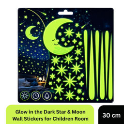 Glow in The Dark Star and Moon Wall Stickers Kids Bedroom Nursery Decor