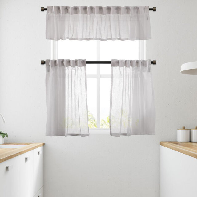 Solid Colour Kitchen Curtain