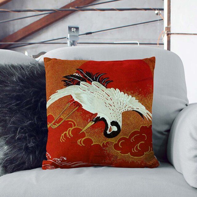 Flying Crane Cushion with Filling