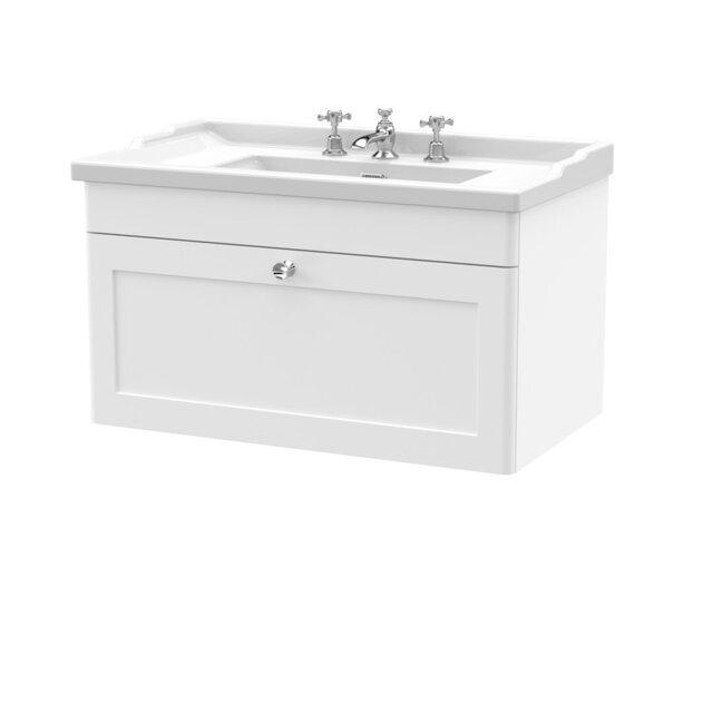 Classique 820mm Single Bathroom Vanity with Drop In Vitreous China Basin