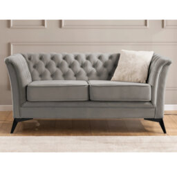 Chesterfield Luxury Sofa 2 seater Whitby in Velvet with Gold, Silver or Black Legs