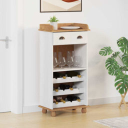 Wine Cabinet ASKIM Solid Pine Wood Storage Kitchen Rack Traditional Bar