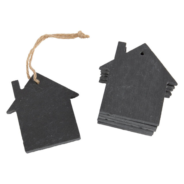 Nicola Spring - Slate Christmas Tree Decorations - 7 x 7.5cm - House