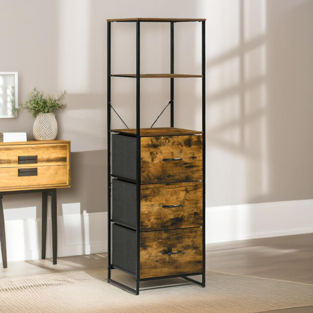 Anara 155cm H x 44cm W Steel Etagere Bookcase
