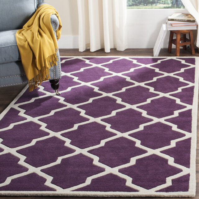 Phillipsdale Hand Tufted Wool Purple/Ivory Rug