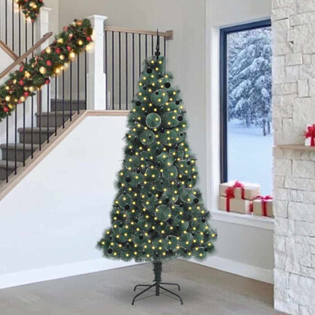 Artificial Pre-lit Christmas Tree with Ball Set