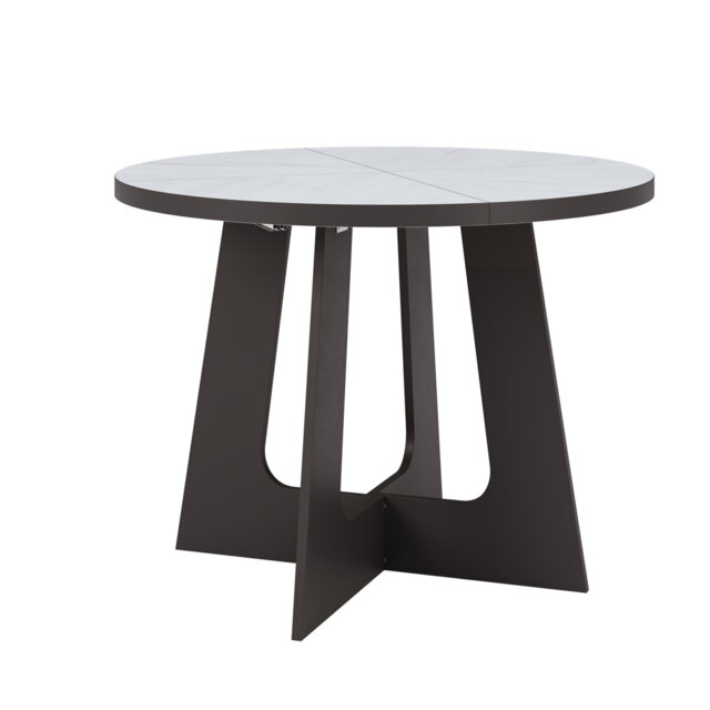 Belagio Marble effect, Round Extendable Dining Table, 110cm - 160cm