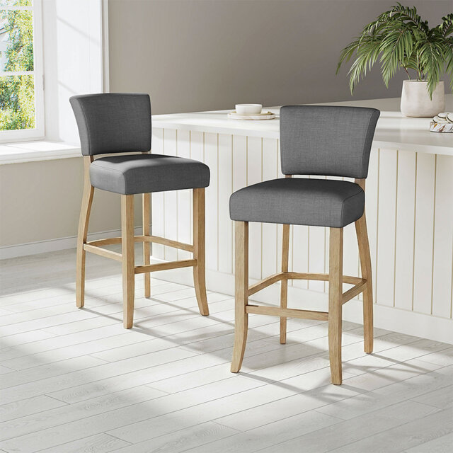Soukup Linen Bar Stool Bar Height for Kitchen Island Cafe