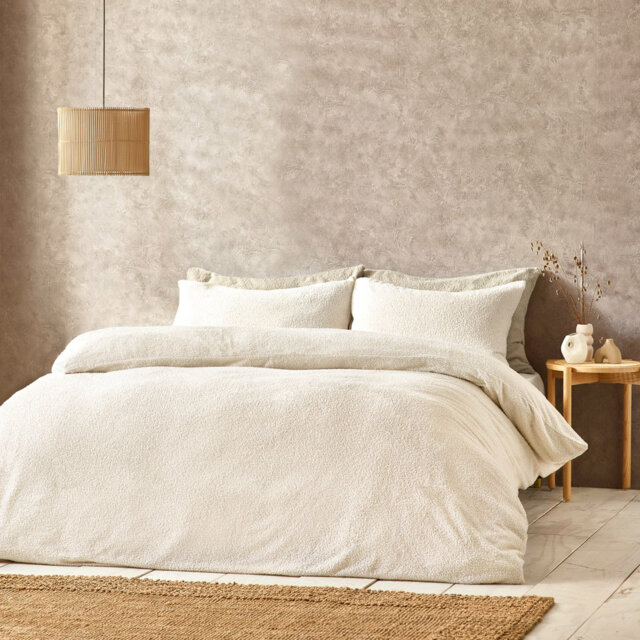 Boucle Polyester Solid Colour Duvet Cover Set with Pillowcases Included