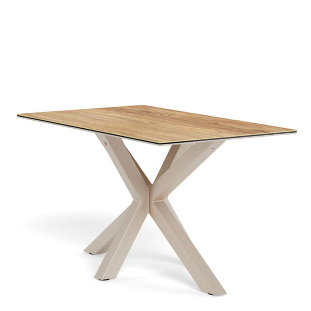 Heaven Dining Table with Wild Oak Ceramic Glass Top in Black 135x80cm