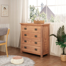 4 Drawer 90Cm Solid Wood Chest