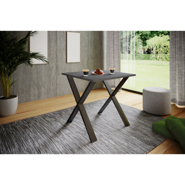 "Latitude Run ""Xona"" dining table with X-shaped legs"