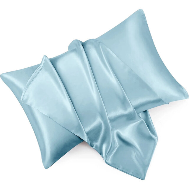 Durable Satin Silk-Feel Pillowcases Set of 2 - Wrinkle-Free, Temperature Balancing, Machine Washable