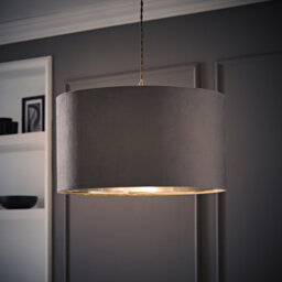 Aidar Linen Blend Drum Lamp Shade ( Slip-On ) in Grey