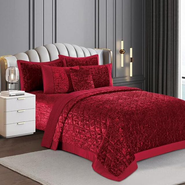 Bohara Plush Velvet Bedspread with Pillow Shams Included